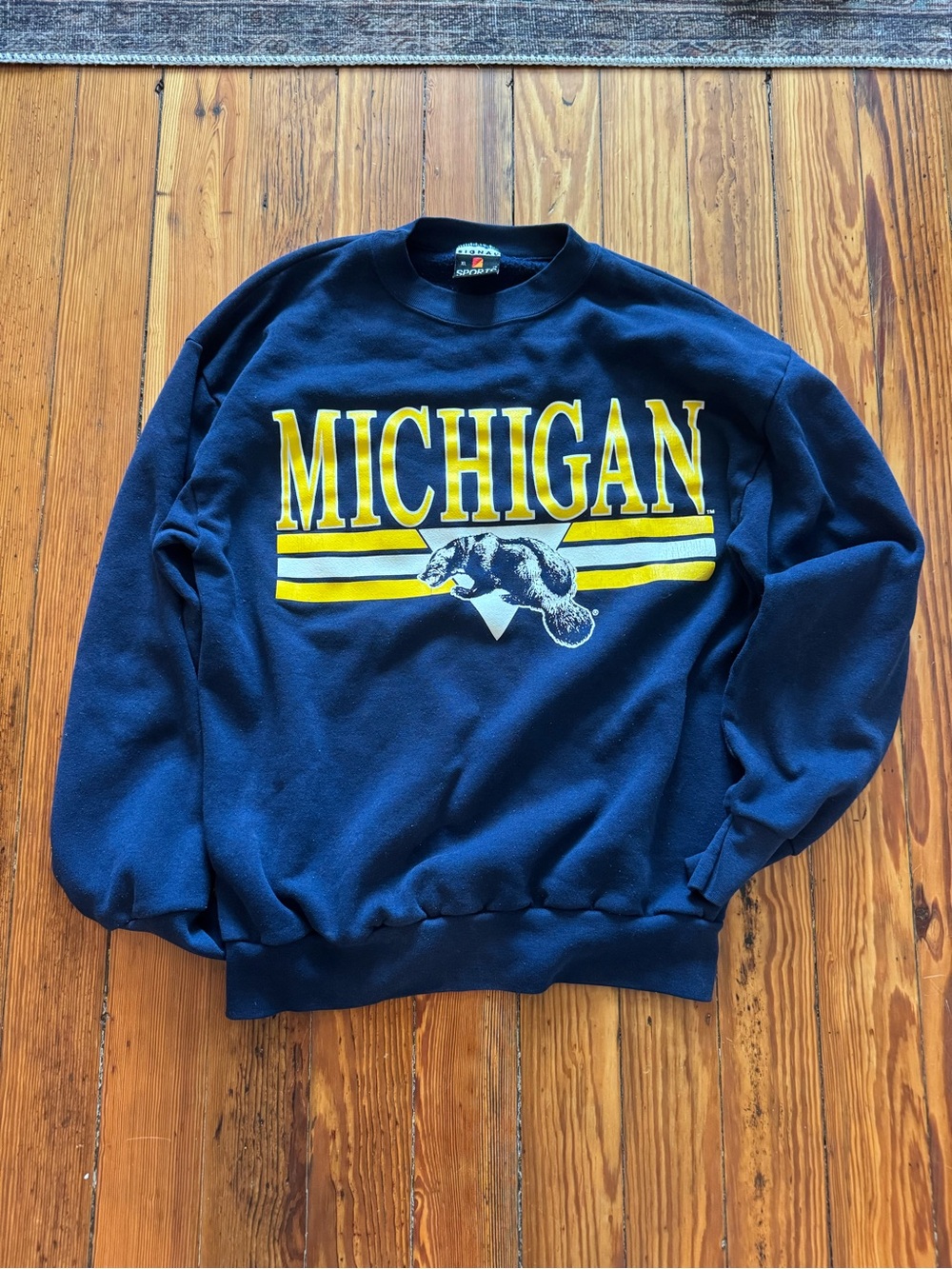 Vintage Michigan Crewneck Sweatshirt - Navy & Yellow